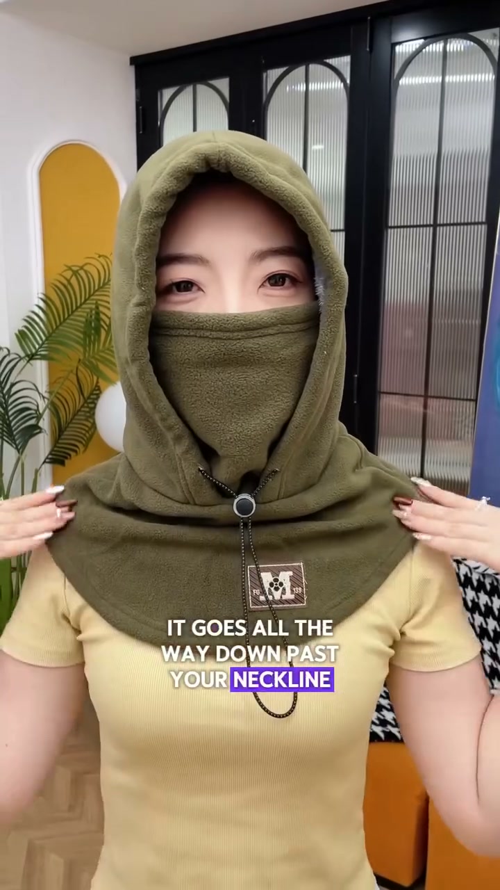 Fleece Double Layer Integrated Mask Hat
