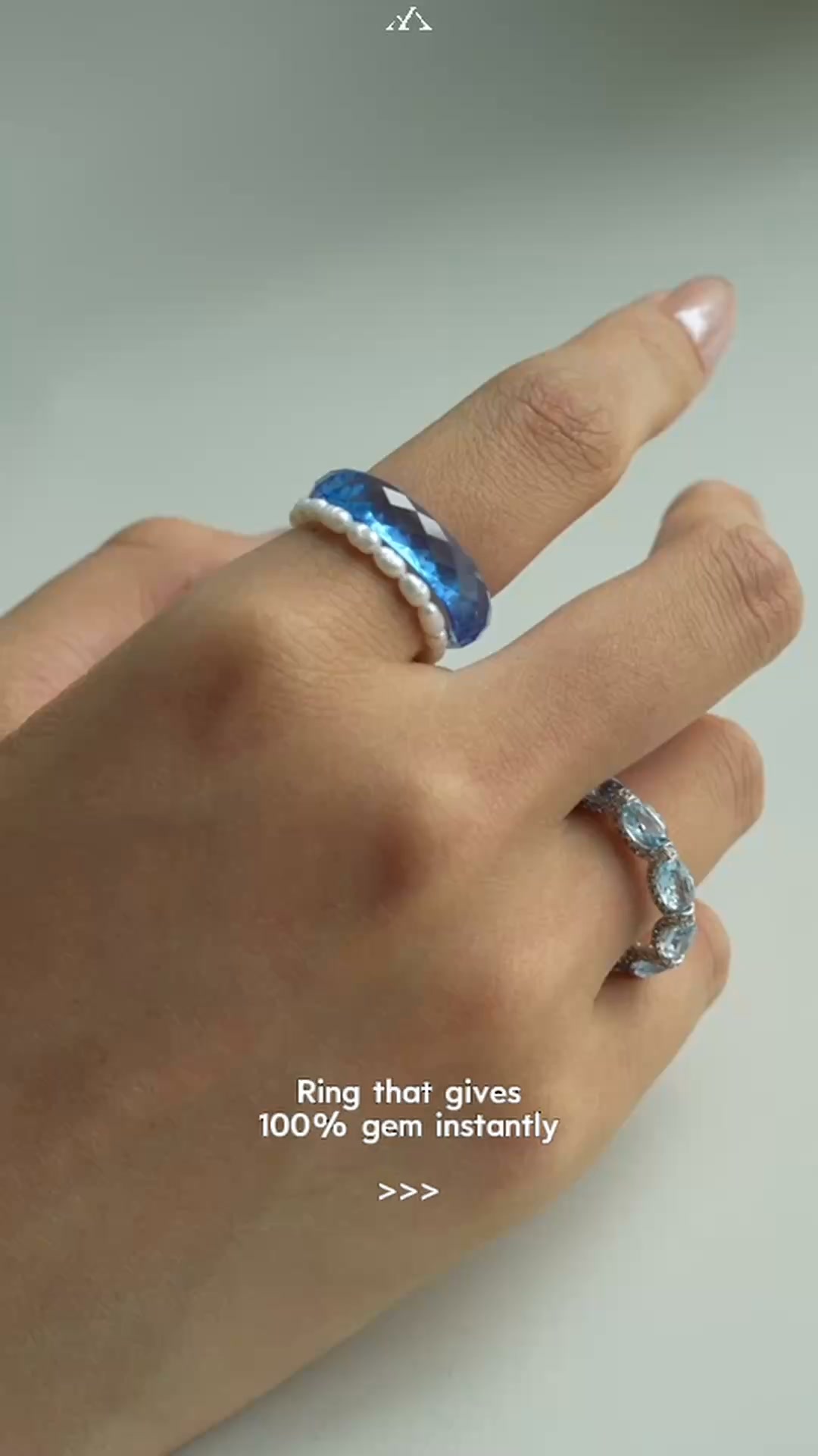 Dive into serene vibes with these blue gem stack rings