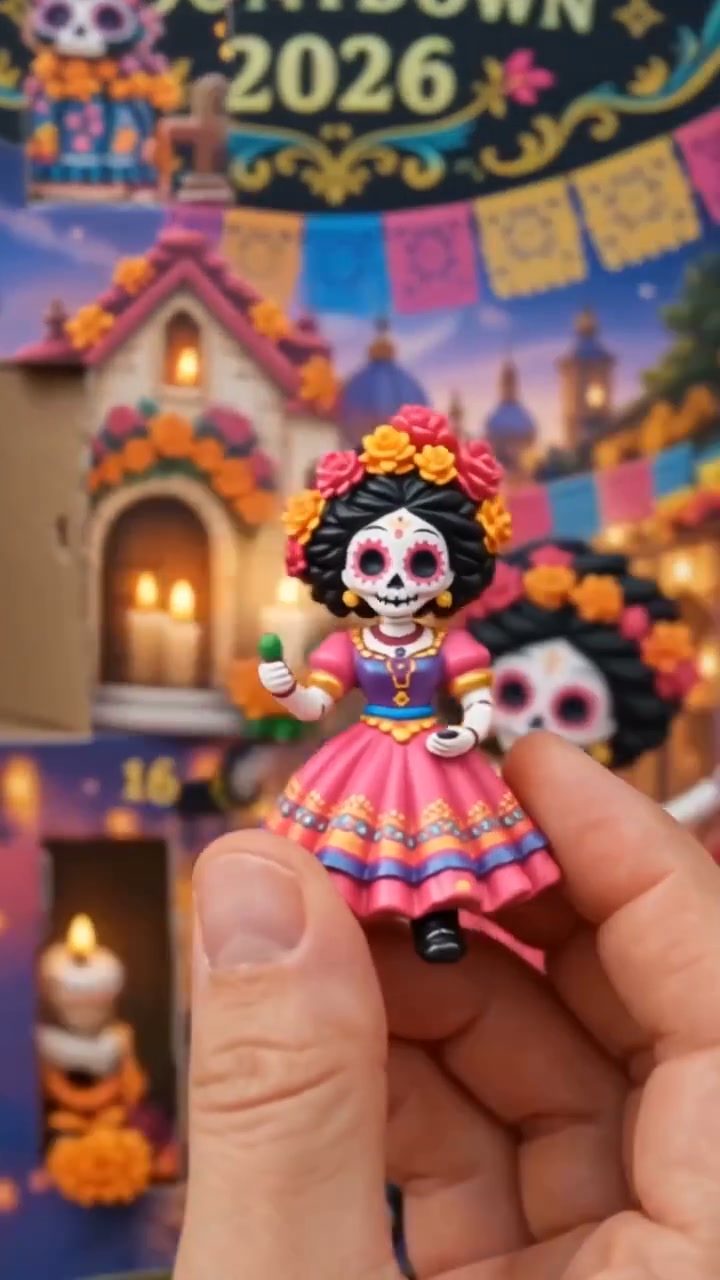 Pueblo del Día de Muertos 2026 – 24-Day Day of the Dead Collectible Countdown Calendar with 24 Unique Miniatures