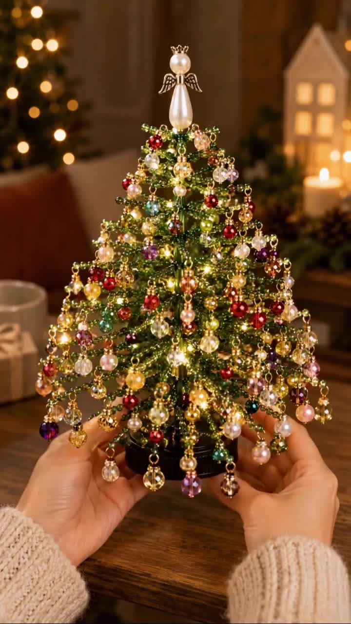 DIY Beaded Christmas Tree Ornament Craft Kit