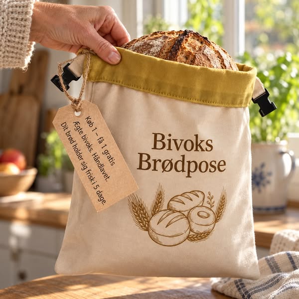 Håndlavet bivoksbrødpose.