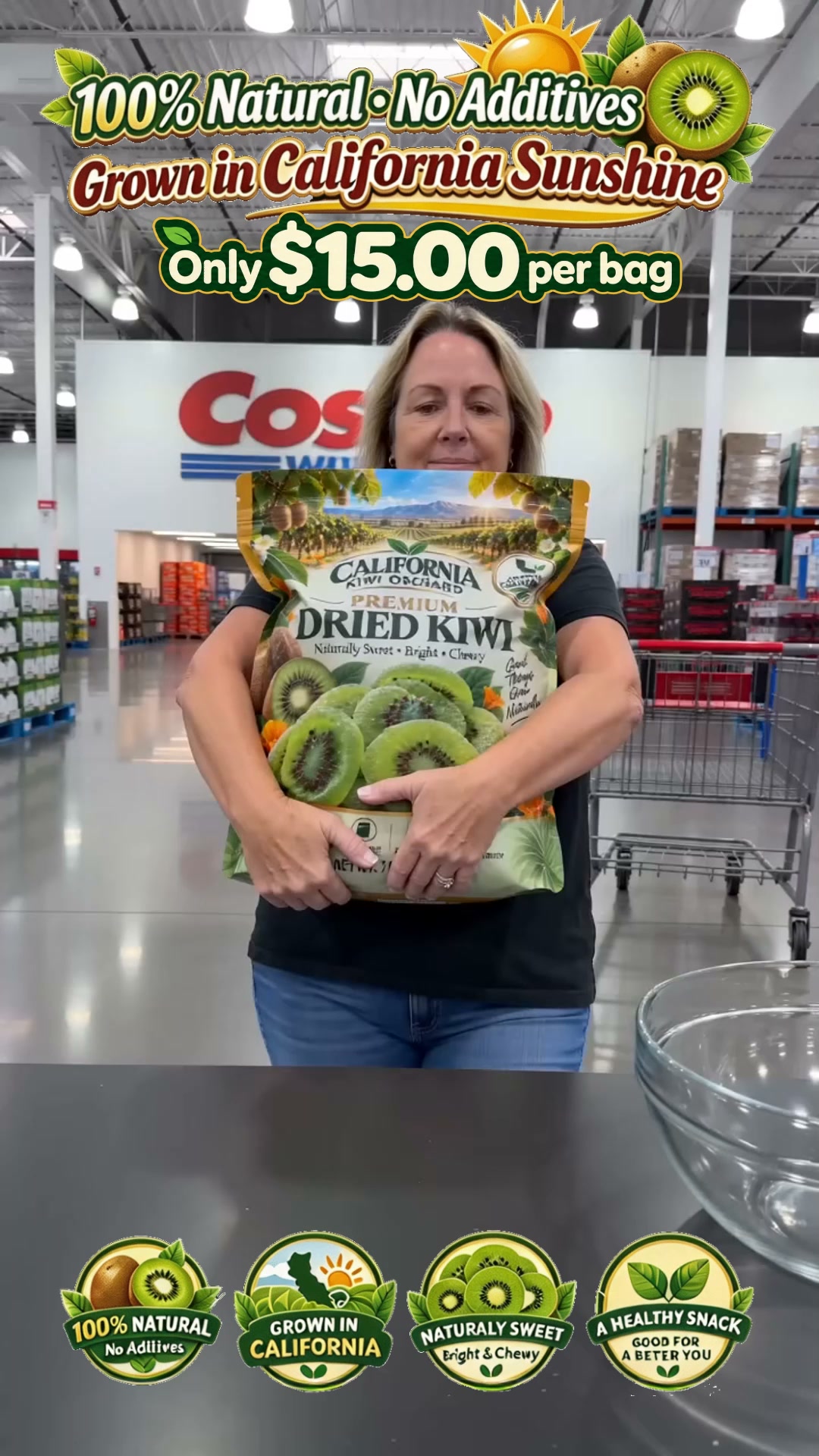 California-Grown Dried Green Kiwi — A Bright, Chewy Fruit Snack for Active Living