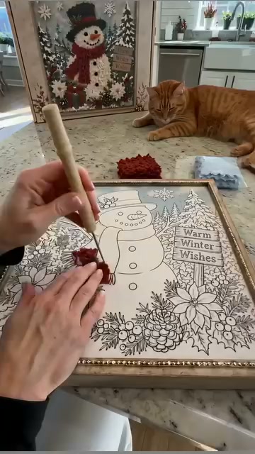 3D Fabric Punch Needle Christmas Kit