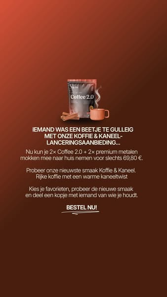 Krijg 2x Coffee 2.0 + 2 GRATIS mokken