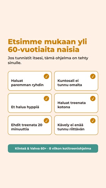 Etsimme mukaan yli 60-vuotiaita naisia