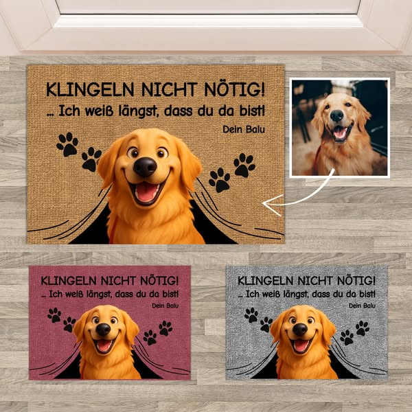 Personalisierte Fußmatte: Klingeln nicht nötig im Cartoon Zeichentrick Design | Personalize Palace