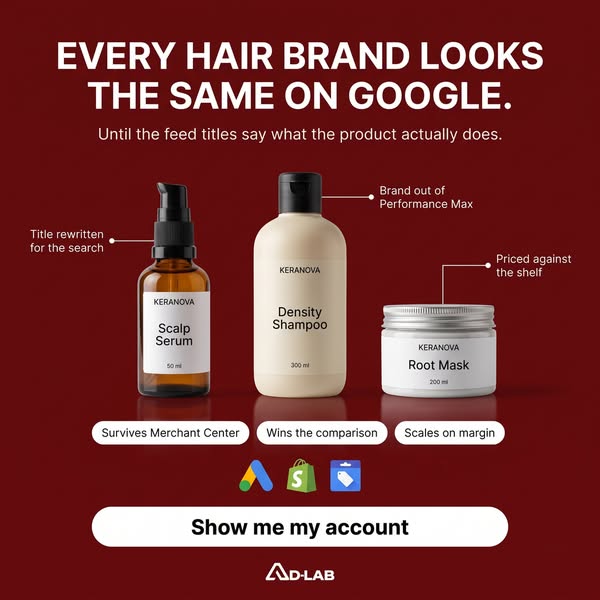 $30k/mo on Google. Hair feed.
