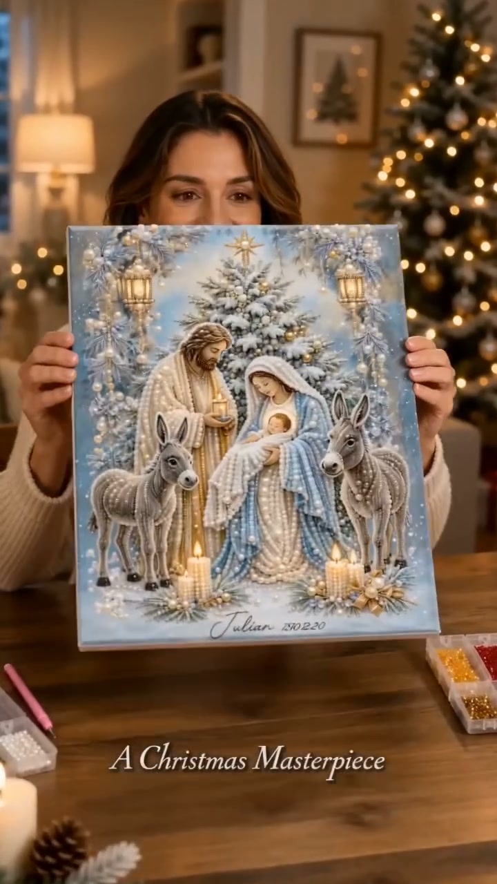 Premium 3D Diamond Jesus Birth Nativity Scene Painting Art Kit