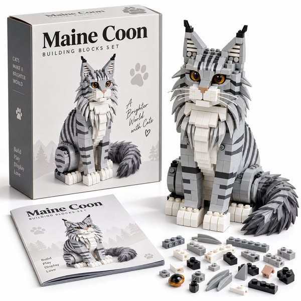 Brick Cats – Maine Coon Cat Building Kit