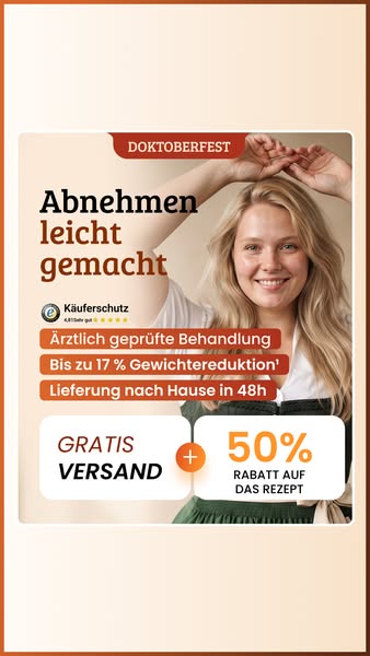 Doktoberfest Special: Kostenloser Versand + 50 % Rabatt auf das Rezept