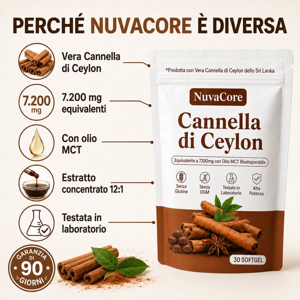 Cannella di Ceylon equivalente a 7200mg con olio MCT