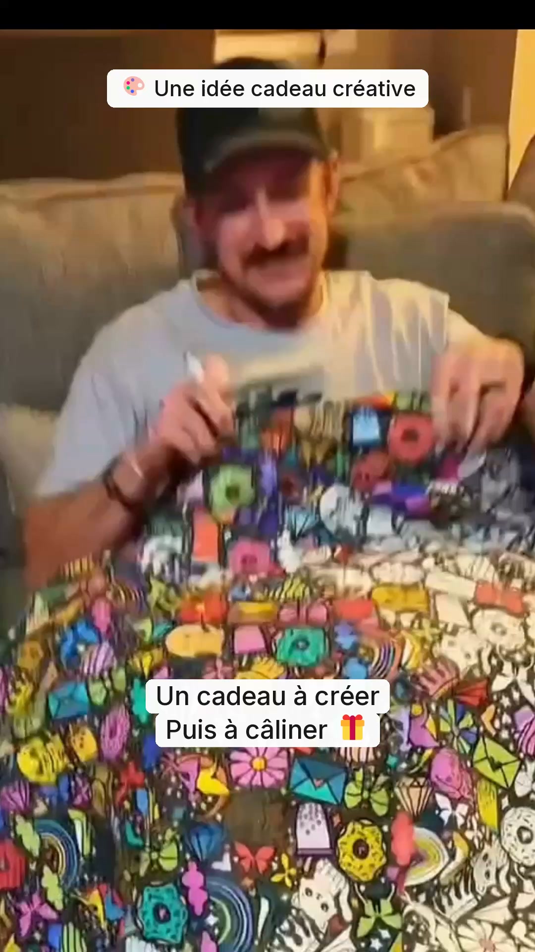 Une couverture à colorier + 24 feutres textiles OFFERTS