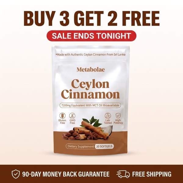 Pure Ceylon Cinnamon 7,200 mg Dose with MCT Oil Booster