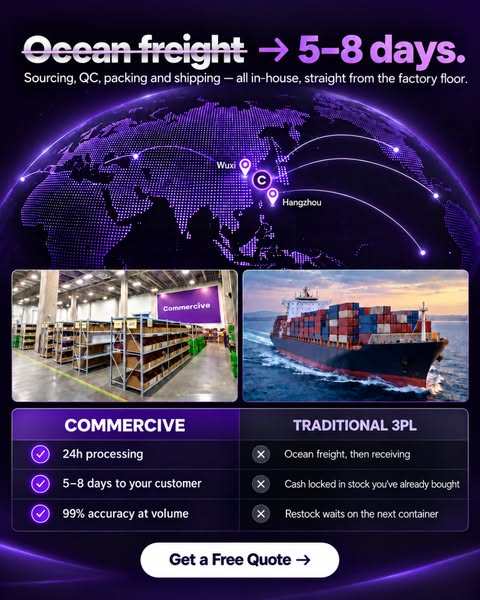 300+ ORDERS/DAY? SKIP THE OCEAN-FREIGHT BOTTLENECK.