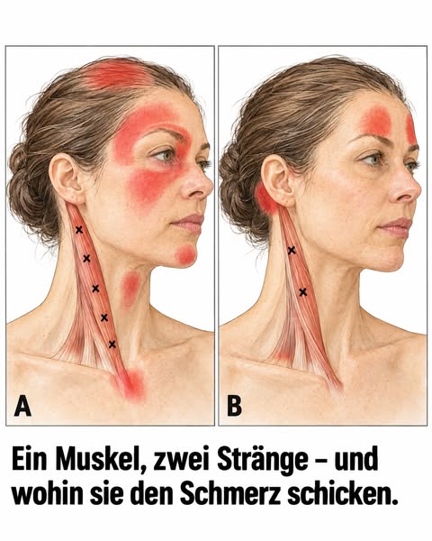 Neun Jahre lang nannte mein Arzt es Spannungskopfschmerzen. Schmerzmittel. Stress reduzieren. Dann stellte mir meine Masseurin eine einzige