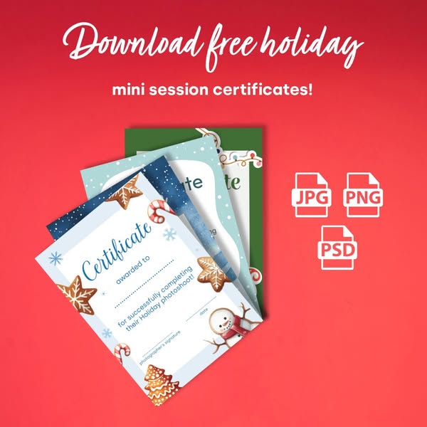 Festive Diploma Templates for Photographers