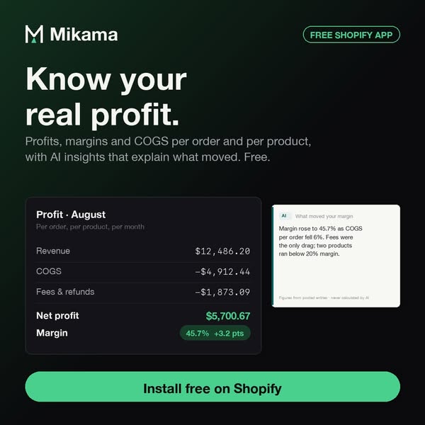 Your profits, margins and COGS. Free.
