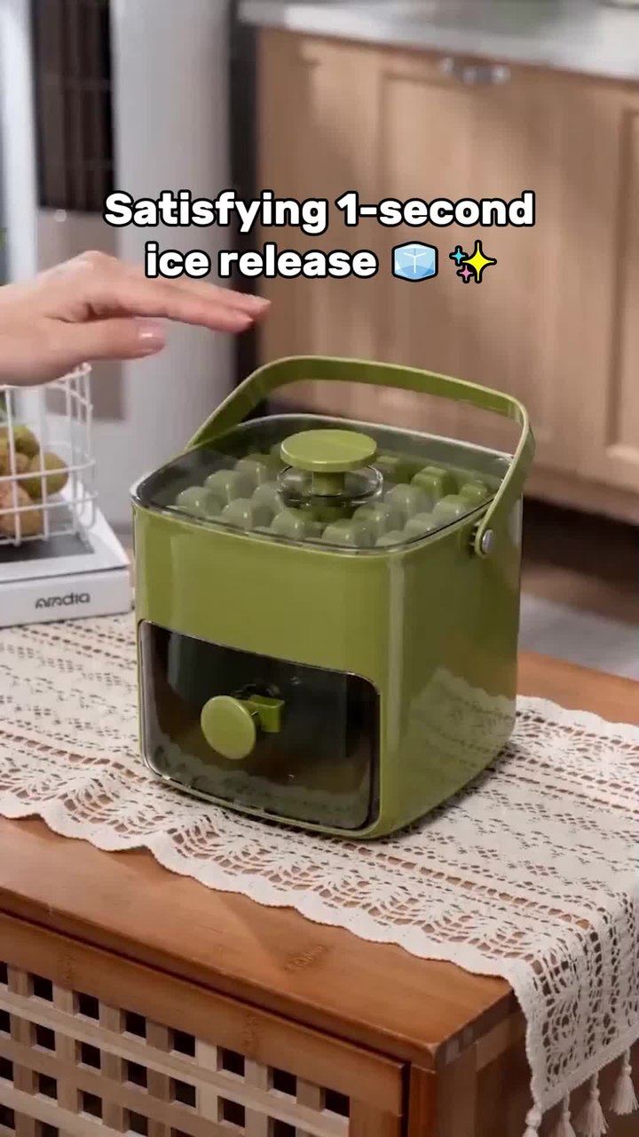 New Handled Press-Type Ice Cube Tray (Double-Layer)