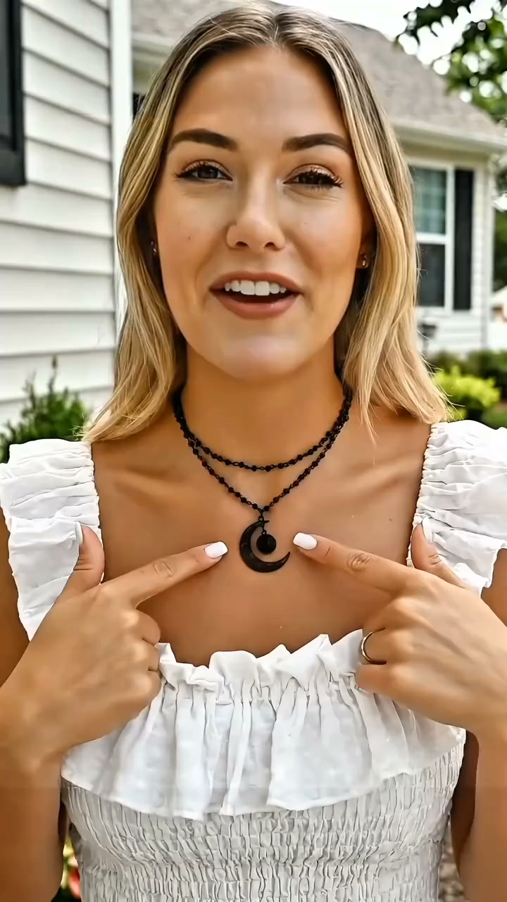 Gothic Crescent Moon Crystal Layered Necklace — Embrace Dark Elegance
