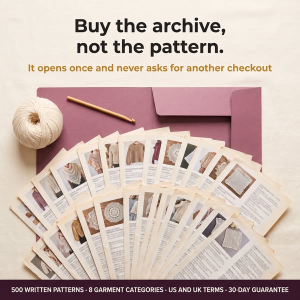 The Complete 500 Crochet pattern Vault - 10 categories - Lifetime access