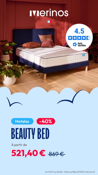 40% sur votre matelas