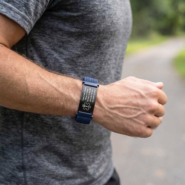 Personalized Waterproof Sport Medical Alert Adjustable Bracelet
