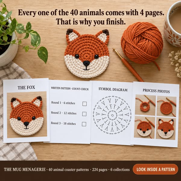 The Mug Menagerie — 40 Animal Coasters, Six Skills, One Book
