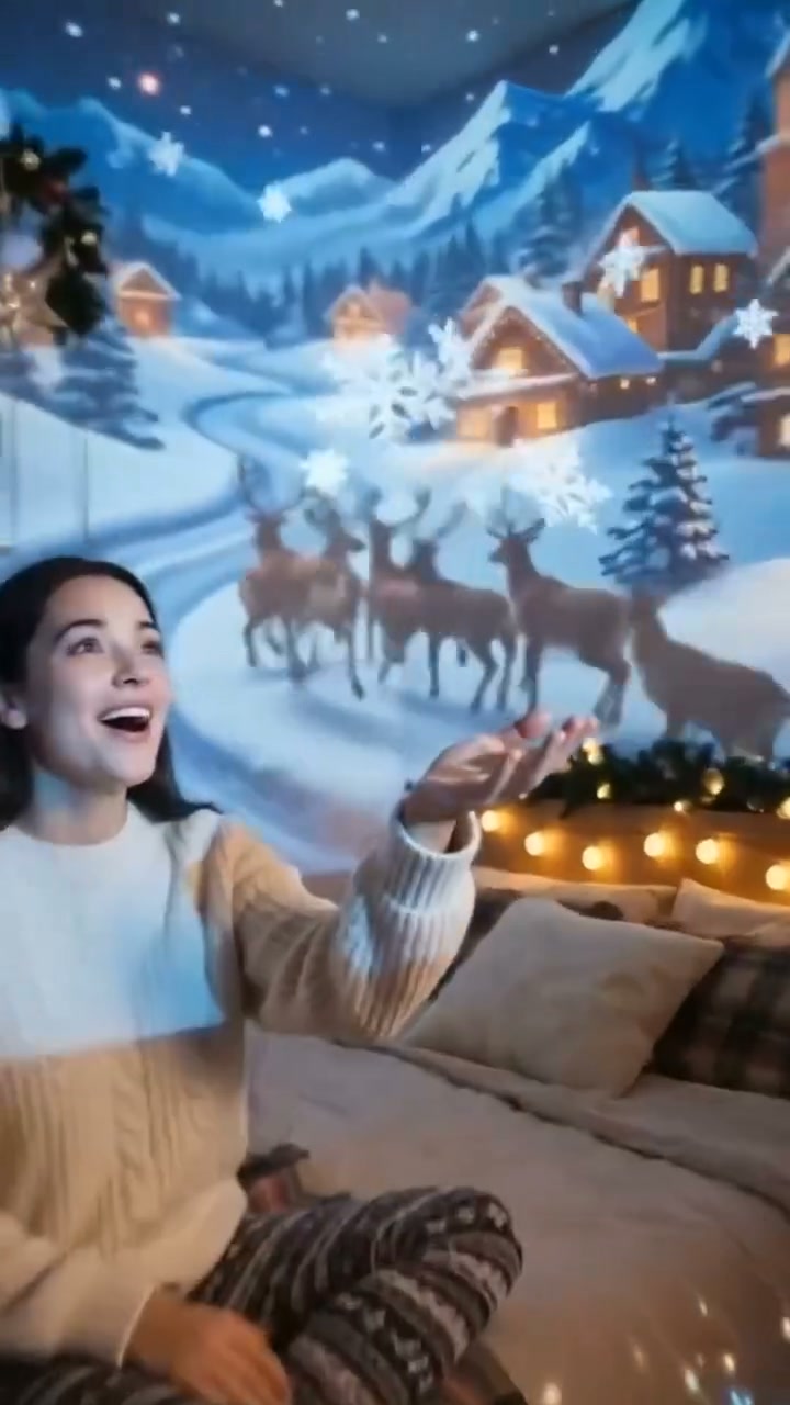 Plug-&-Play HD Christmas Projector – 6 or 10 Festive Scenes