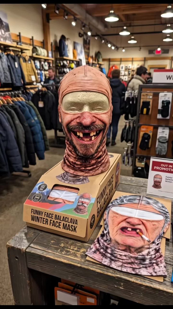 Funny 3d Grumpy Old Man Ski Mask