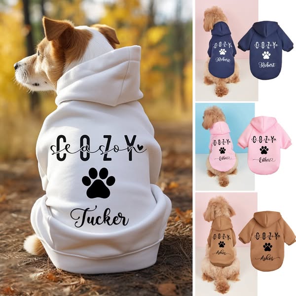 Personalized Cozy Season Puppy Hoodie