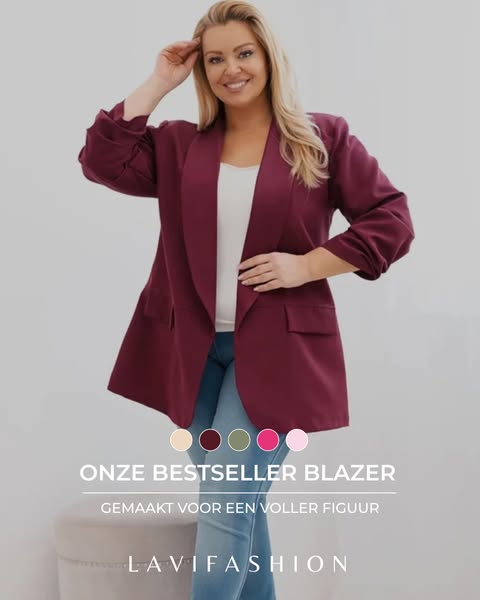 PLUSSIZE Blazer bordeaux Maaike in Stijlvolle Mode