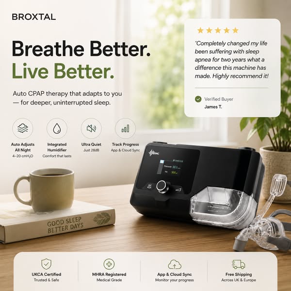 Auto CPAP Machine + Free Mask | UKCA & MHRA Certified