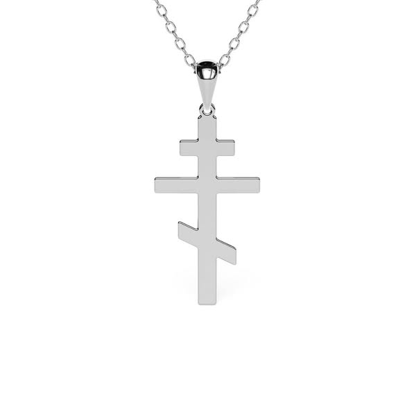 Mini Modern Orthodox Cross Necklace