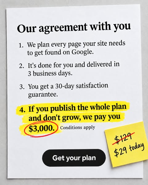 Get your SEO page plan ($29)