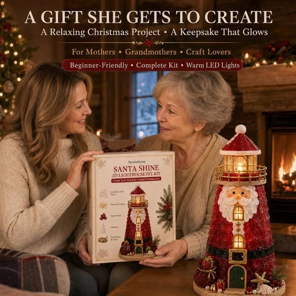Beginner-Friendly DIY Lighted Christmas Character Sea Glass-Style Lighthouse Kit Collection | Complete Kit with Sea Glass-Style Pieces, LED