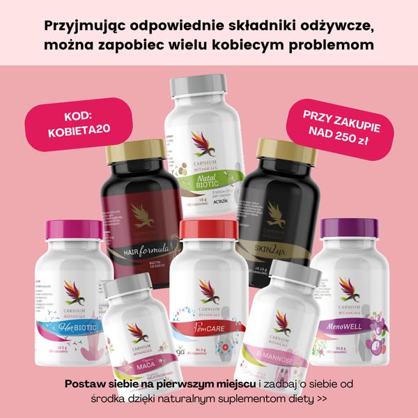 Kod KOBIETA20 przy zakupie powyżej 250 zł