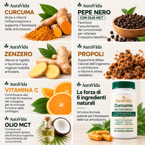 Curcuma a dosaggio clinicamente testato, senza additivi