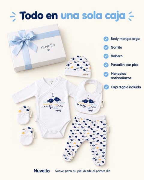 Set Recién Nacido completo en caja regalo