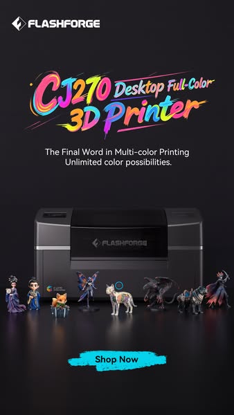 Flashforge CJ270—— Millions of Colors,One Print.The Desktop Full-Color3D Printer with Al Modeling