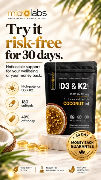 Lower Stress & Anxiety with Vitamin D3 + K2