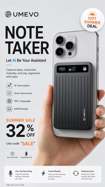 SUMMER MEGA DEAL: Get 32% OFF UMEVO Note Plus!