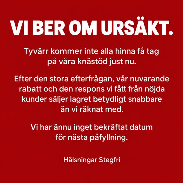 50% rabatt så länge lagret håller!