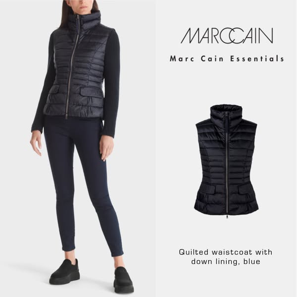 Quilted waistcoat with down lining, blue