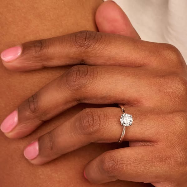 Ronde solitaire verlovingsring Classic · 1.0 ct. lab-grown diamant - 14k witgoud - maat 54 - Louén Diamonds