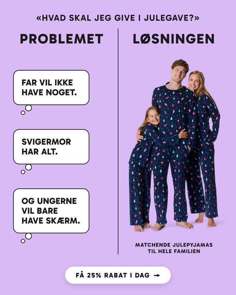 25% rabat på alle julepyjamasser!
