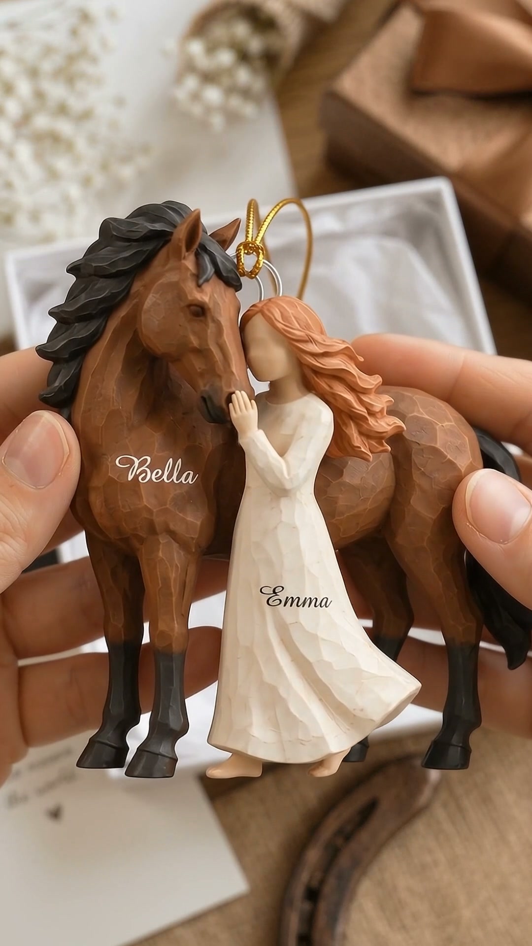 Personalized Girl And Horse Christmas Ornament
