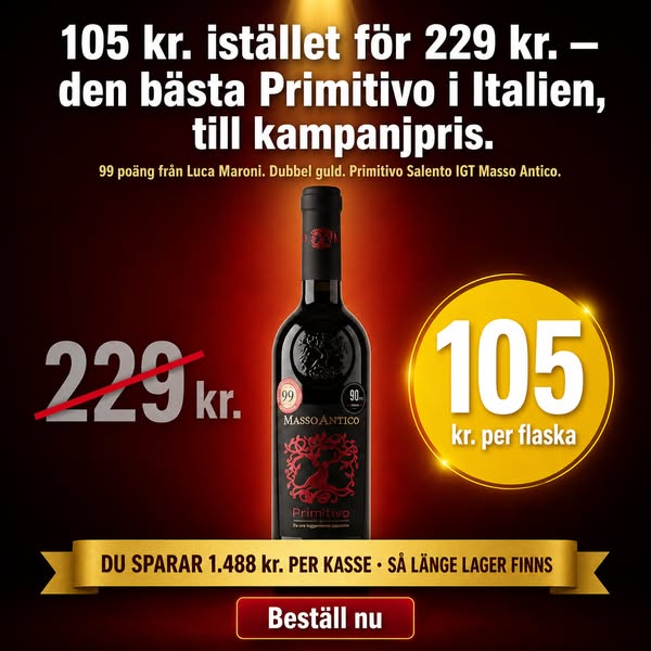 99 poäng. 105 kr per flaska.