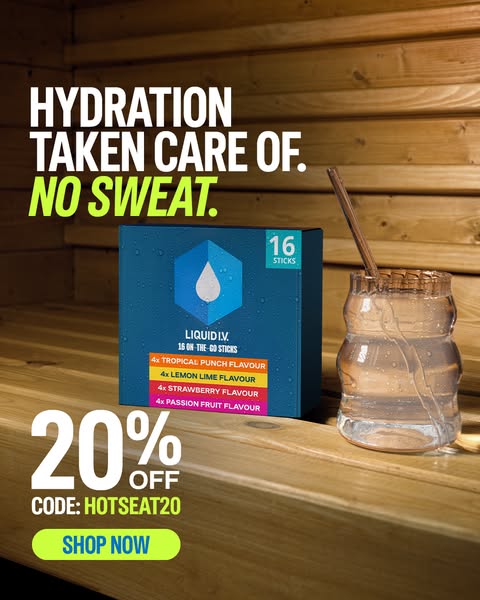 HOTSEAT20 for 20% off Liquid I.V.