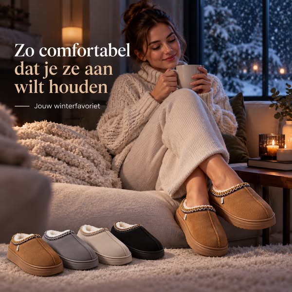 Warme pantoffels voor koude dagen.