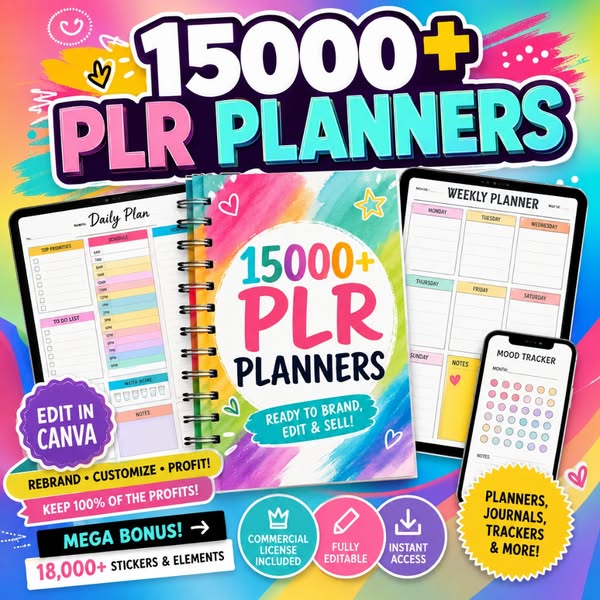 15,000+ Planners & Journals with Resell Rights!